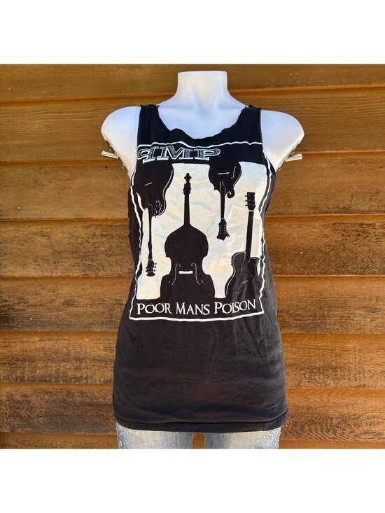Poor Man's Poison Tops - Poor Mans Poison Custom Tank Top Black Medium Womens Music Graphic Racerback